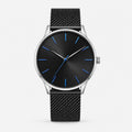 Blue Hour Black Mesh Men's Watch – front hero