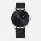 Blue Hour Black Mesh Men's Watch – front hero