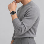 Blue Hour Black Mesh Men's Watch – model pose