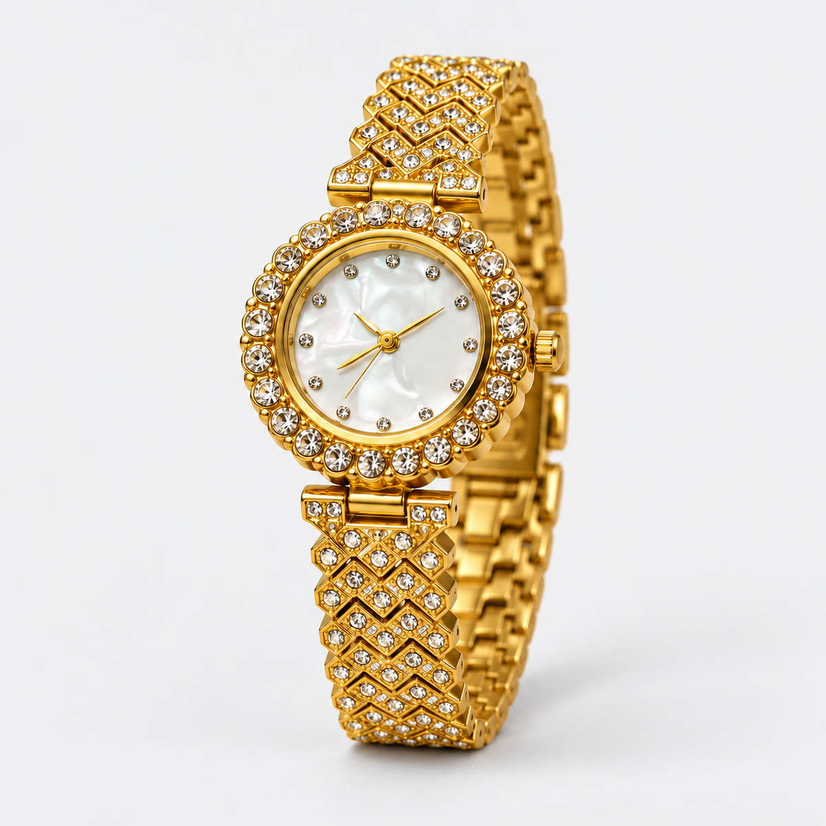 Golden Heart Watch & Jewellery Set - studio watch view