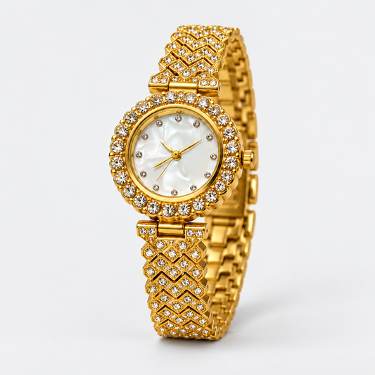 Golden Heart Watch & Jewellery Set - studio watch view