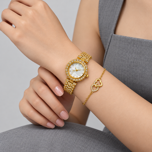 Golden Heart Watch & Jewellery Set - gallery view 8