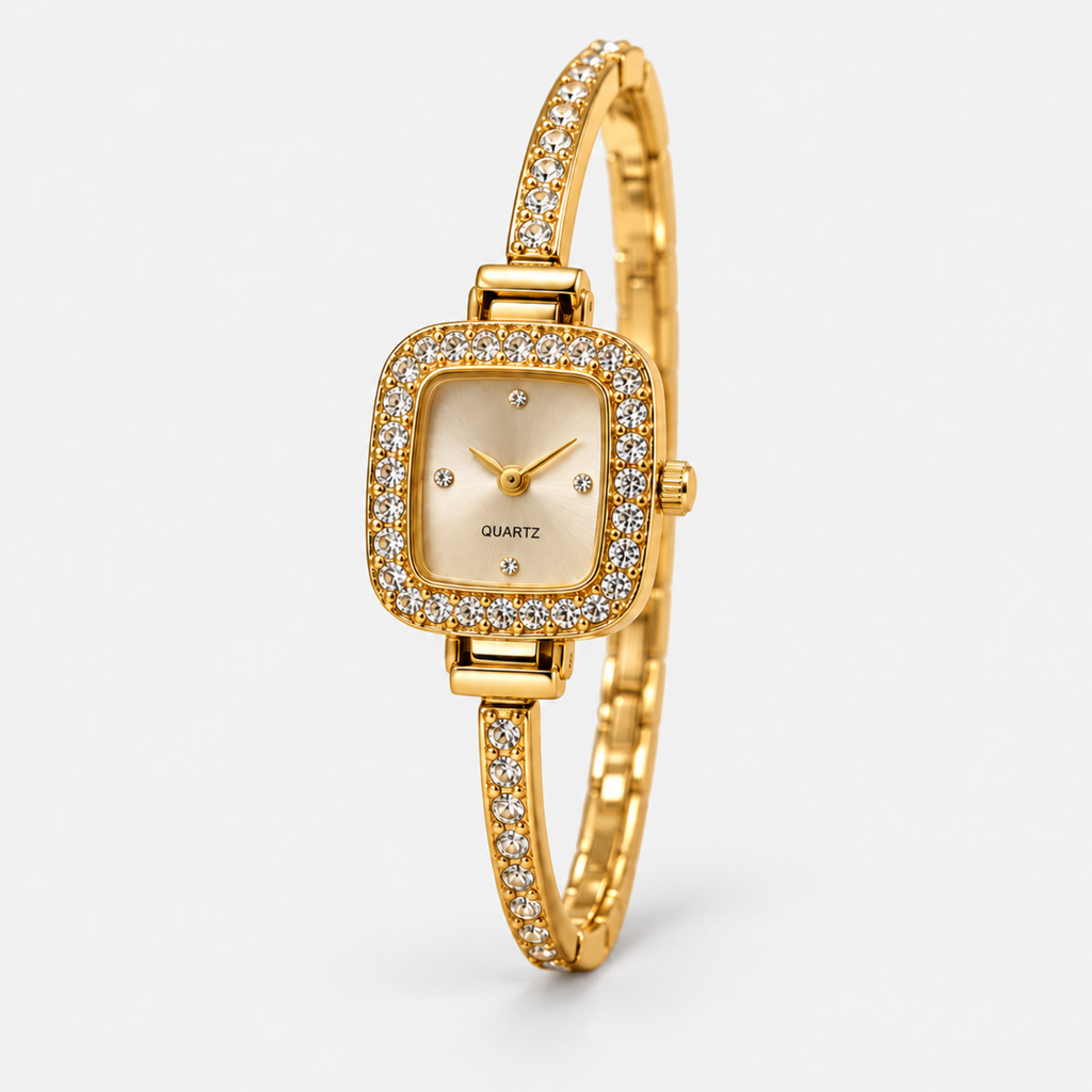 Golden Teardrop crystal watch — studio detail 1