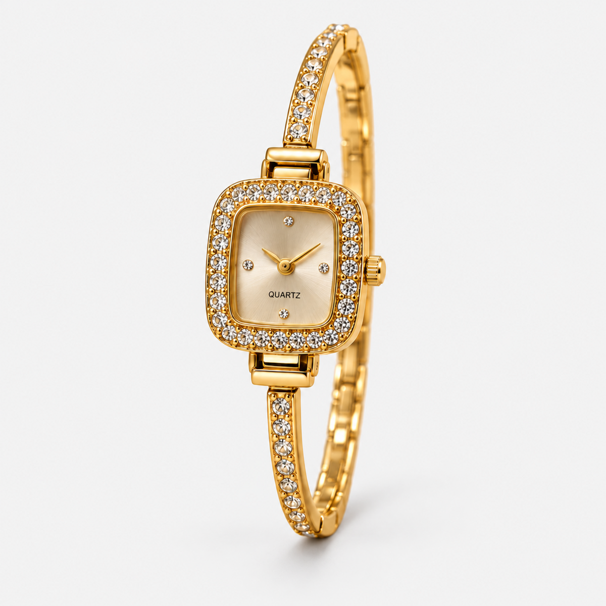 Golden Teardrop crystal watch — studio detail 2