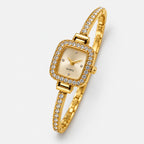Golden Teardrop crystal watch — angled studio view