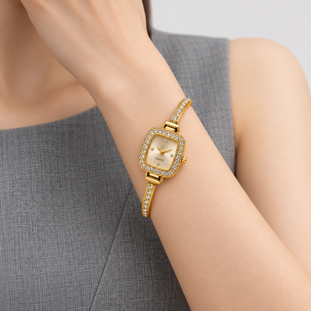 Golden Teardrop crystal watch — wrist styling 7