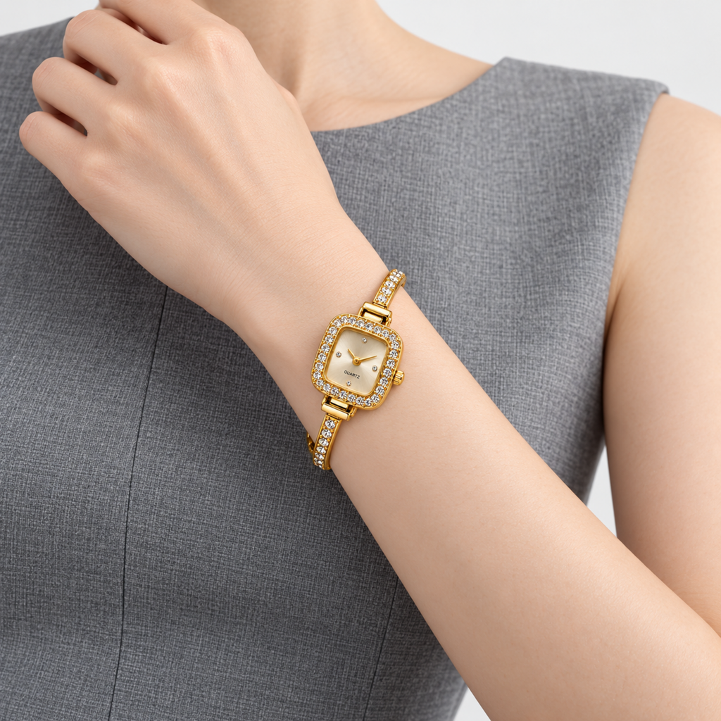 Golden Teardrop crystal watch — wrist styling 8