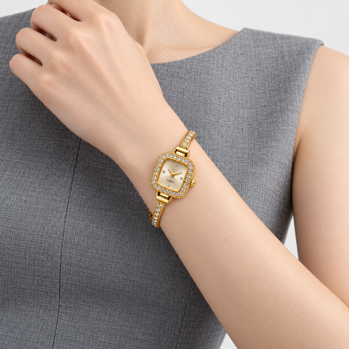 Golden Teardrop crystal watch — wrist styling 8