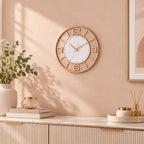 MOHJA 1 – Aurelia Rose Gold Open-Frame Wall Clock | 12 Inch – alternate room styling or product angle
