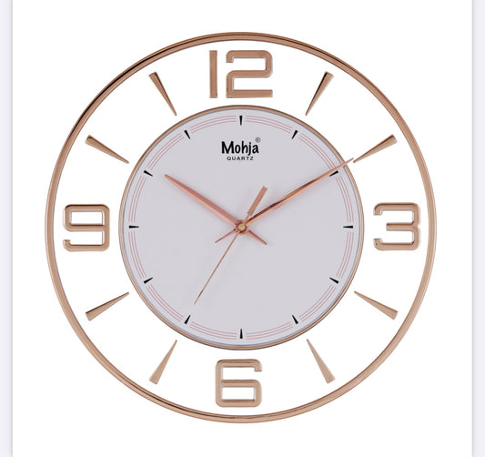 MOHJA 1 – Aurelia Rose Gold Open-Frame Wall Clock | 12 Inch – front view