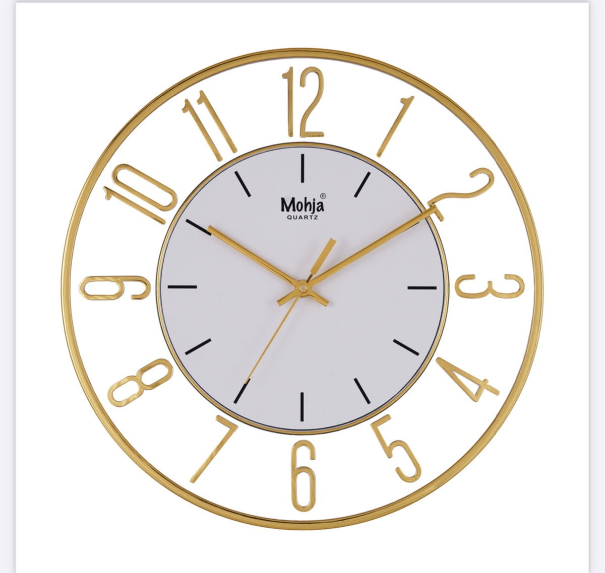 MOHJA 2 – Golden Halo Open-Frame Wall Clock | 12 Inch – rear view