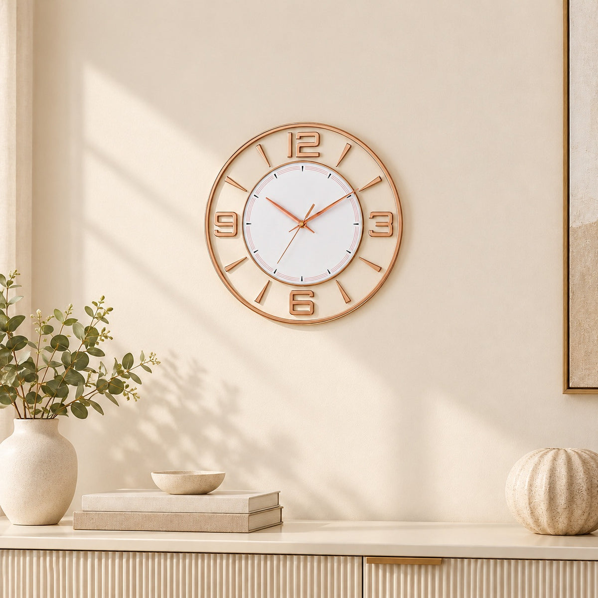 MOHJA 2 – Golden Halo Open-Frame Wall Clock | 12 Inch – alternate room styling or product angle