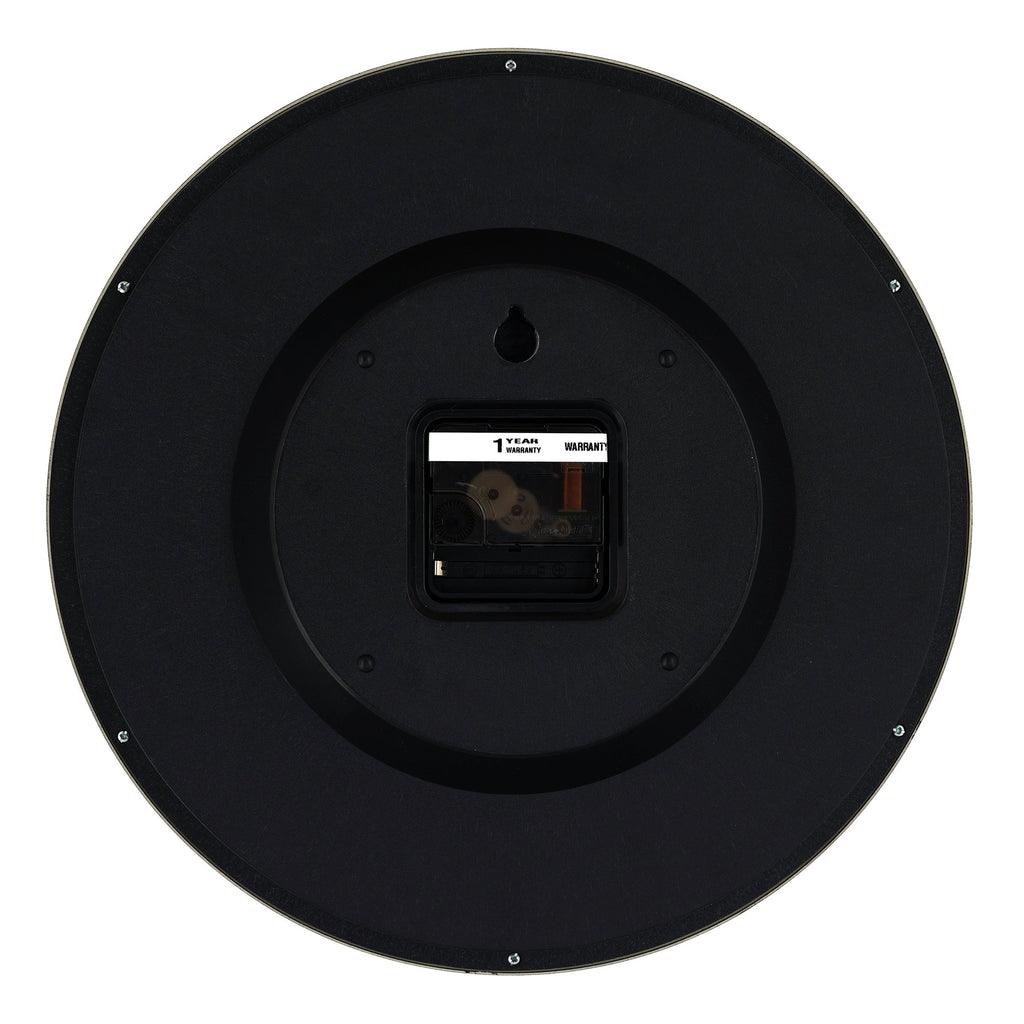 MOHJA 3 – Monochrome Classic Black & White Wall Clock | 12 Inch – rear view