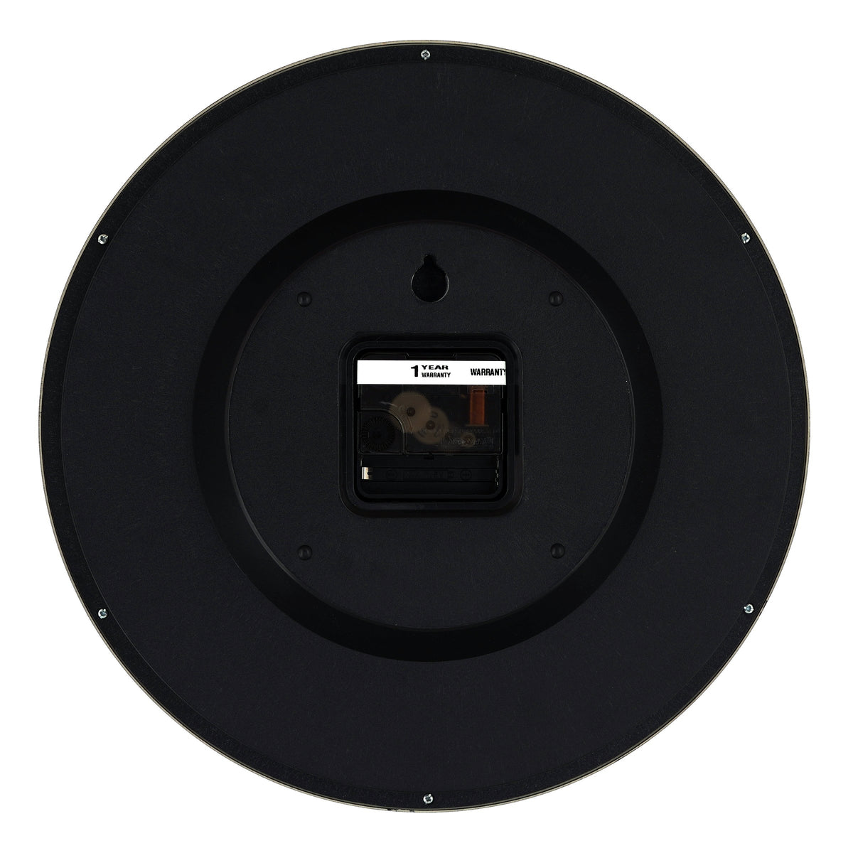 MOHJA 3 – Monochrome Classic Black & White Wall Clock | 12 Inch – rear view
