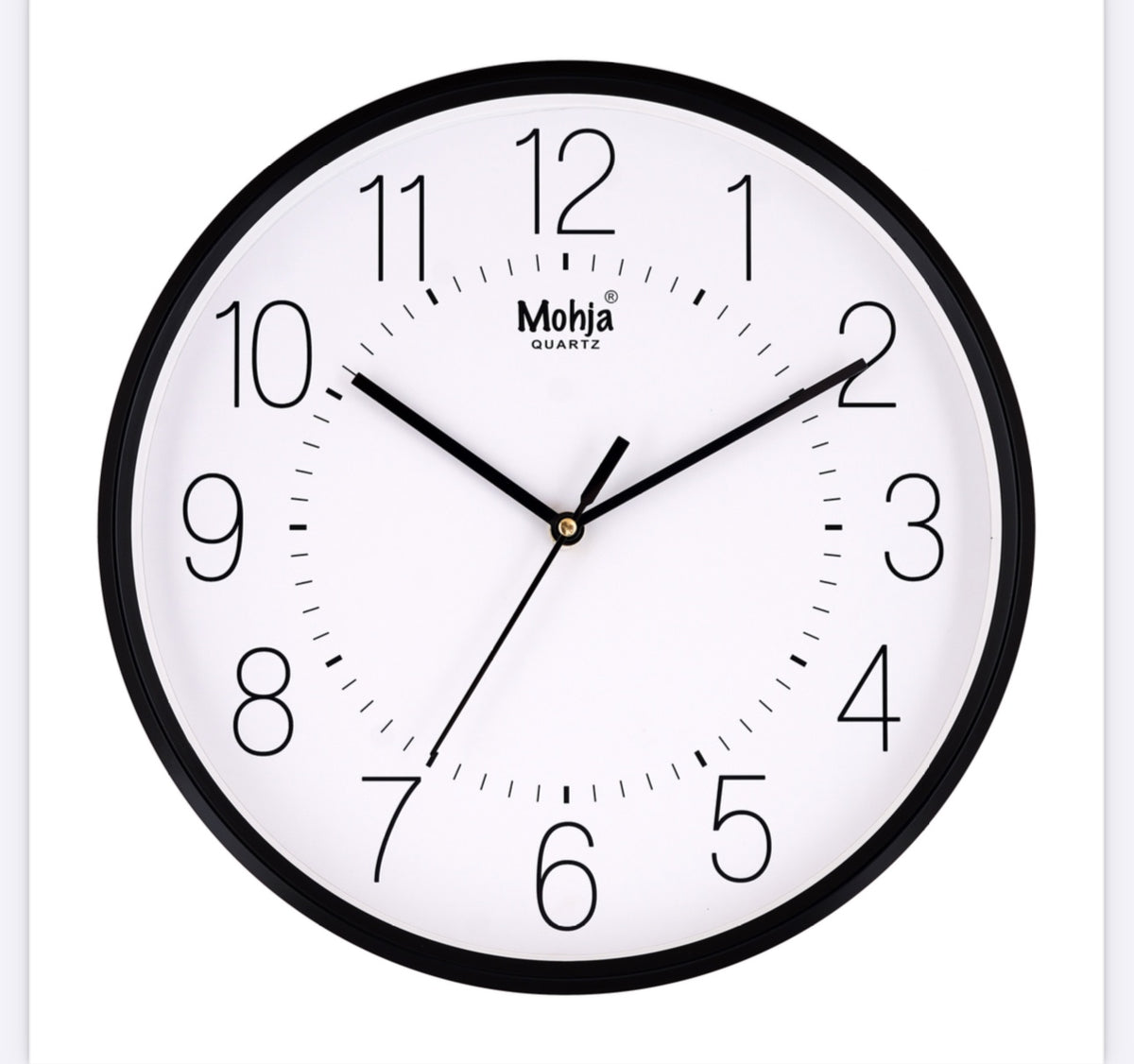 MOHJA 3 – Monochrome Classic Black & White Wall Clock | 12 Inch – detail or rear view