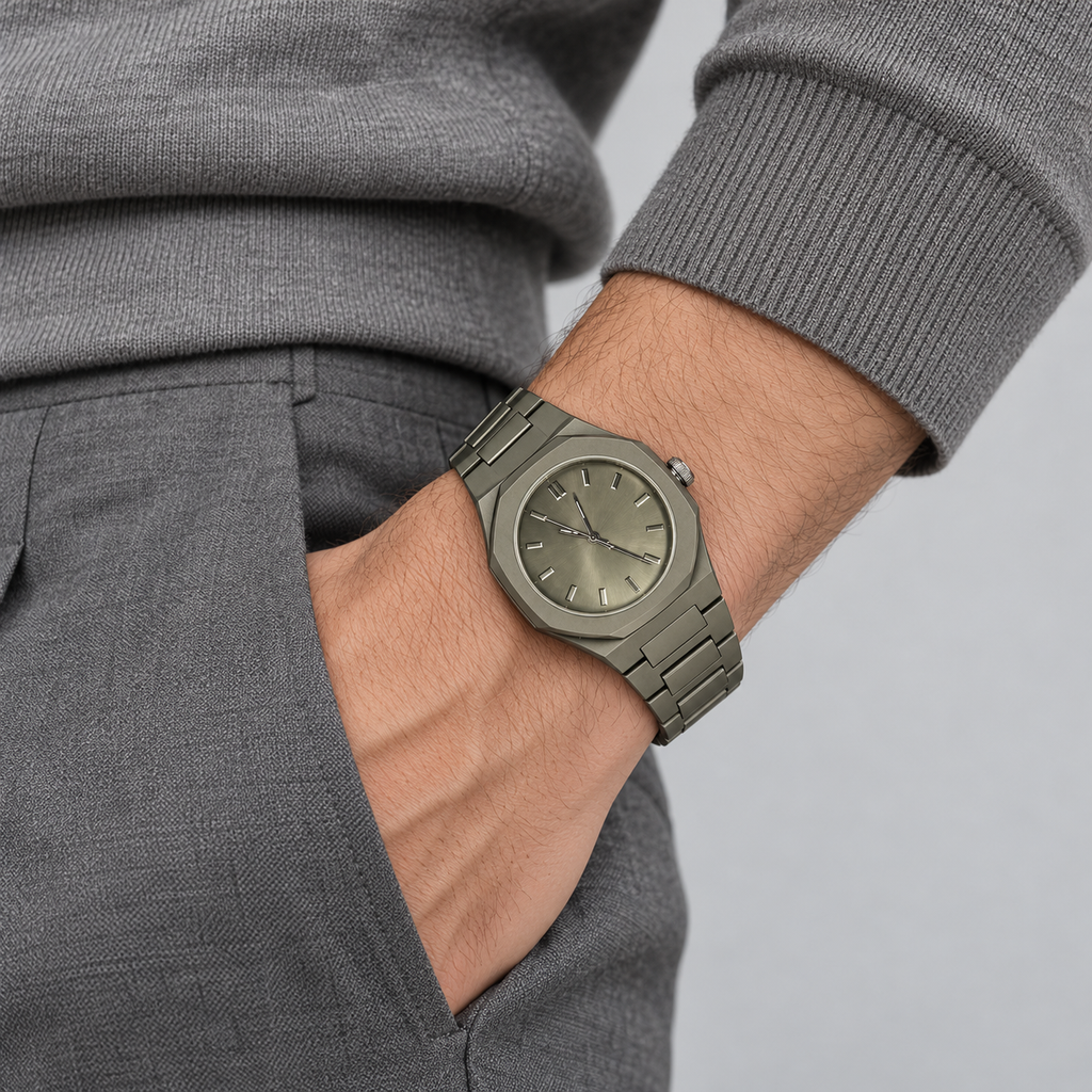 Slate Monochrome Integrated Men's Watch - wrist-two