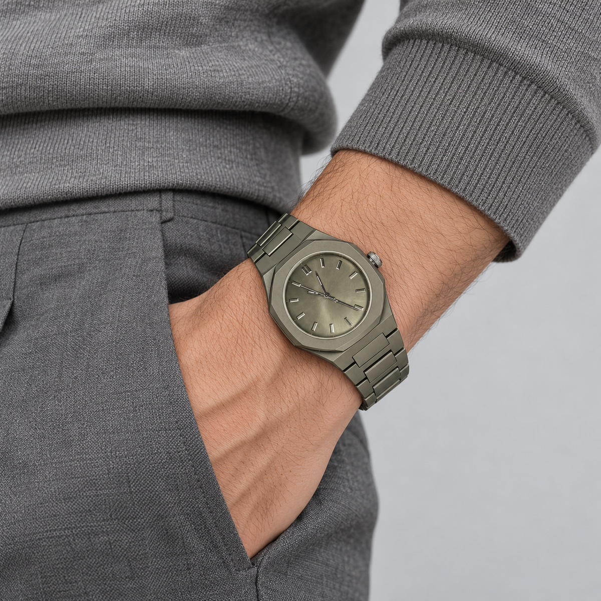 Slate Monochrome Integrated Men's Watch - wrist-two