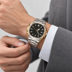 Urban Tonneau Black Dial Men's Watch — cuff adjustment