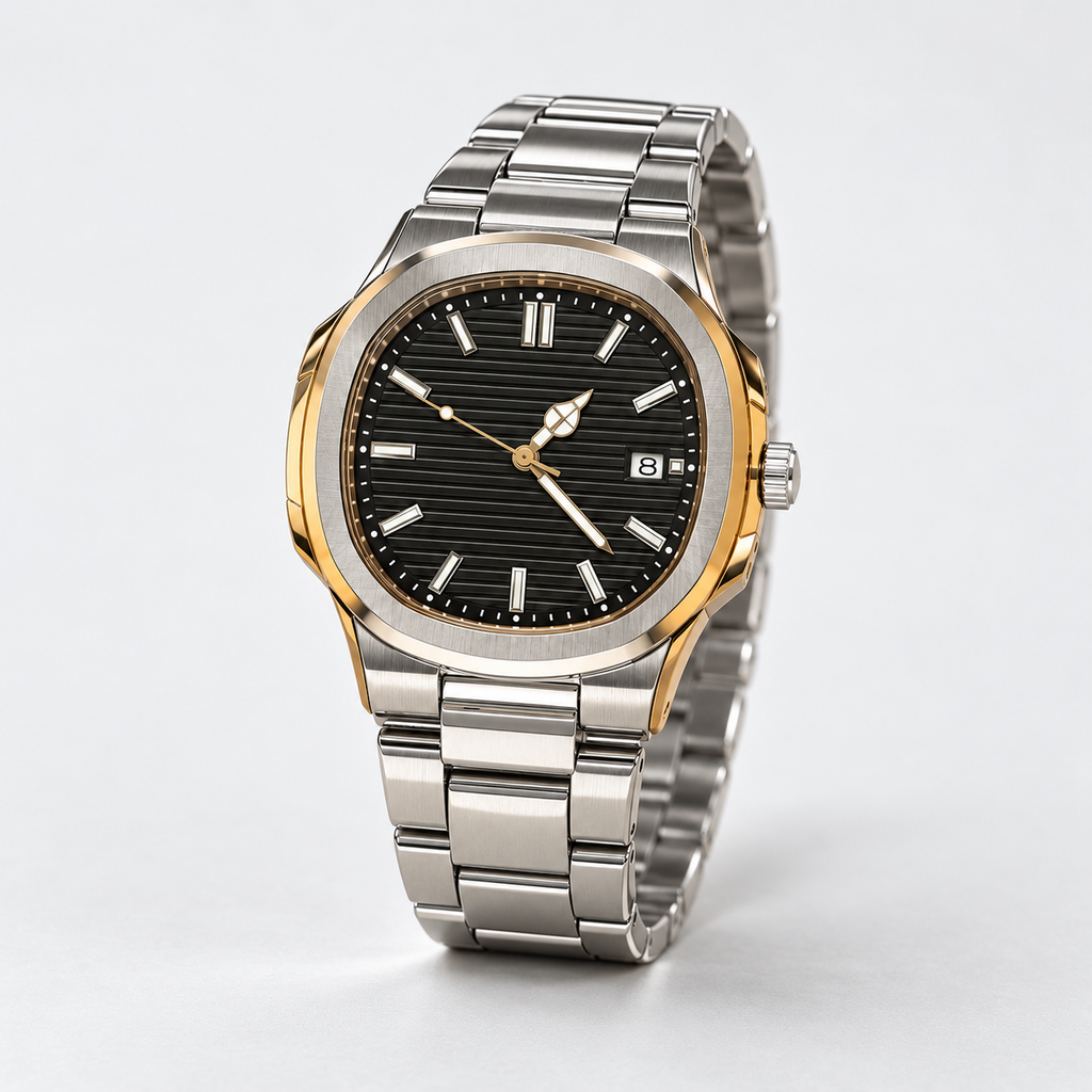 Urban Tonneau Black Dial Men's Watch — elevated view
