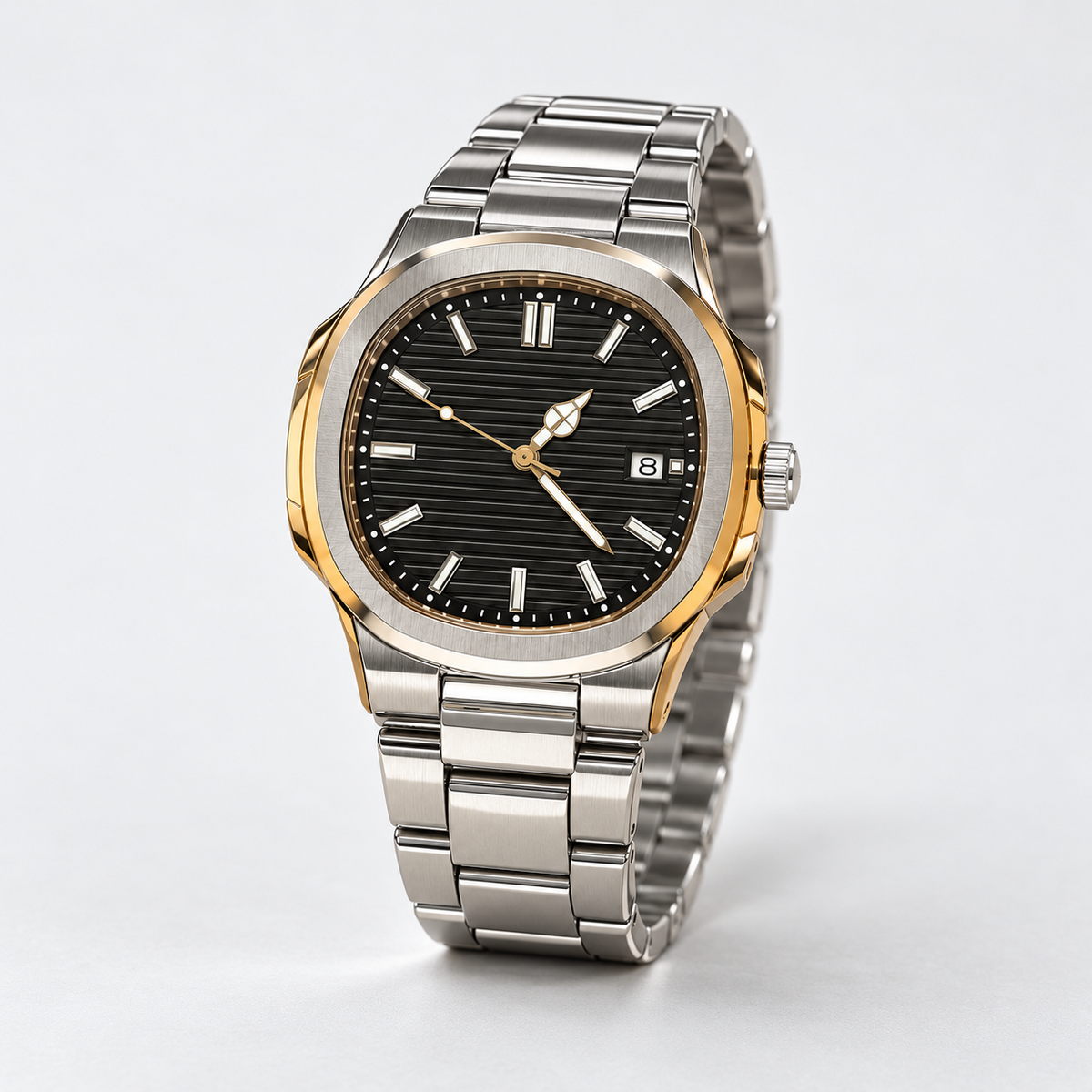 Urban Tonneau Black Dial Men's Watch — elevated view