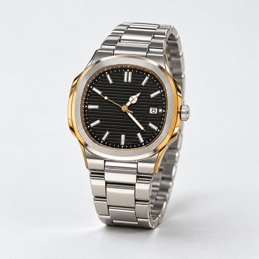 Urban Tonneau Black Dial Men's Watch — elevated view
