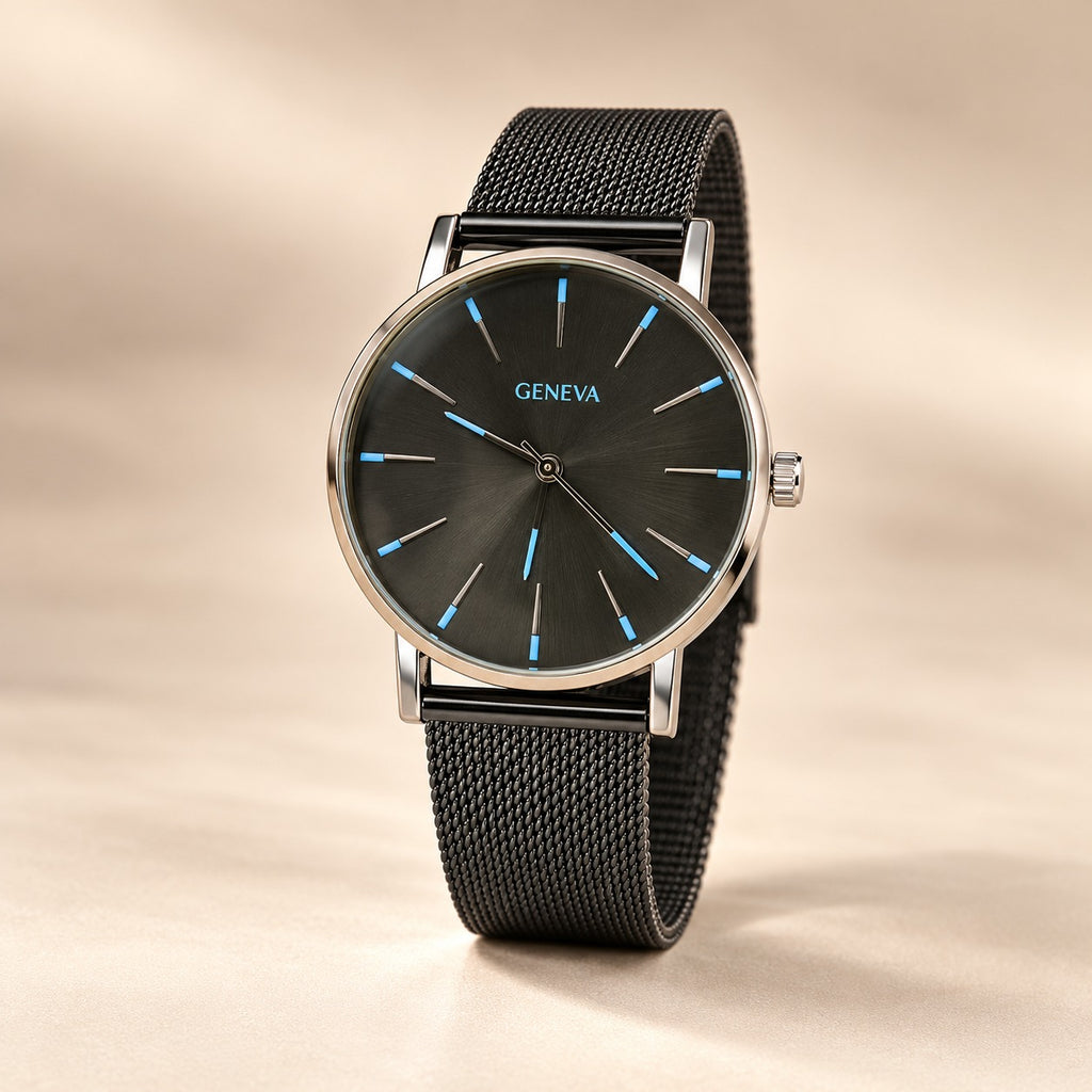 Blue Hour Black Mesh Men's Watch - YJWM15