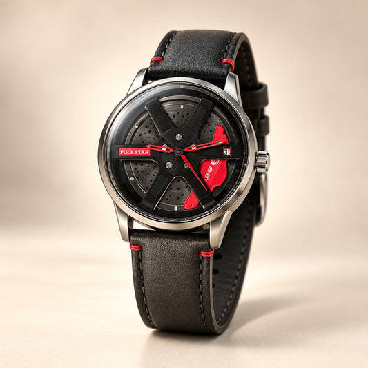 Crimson Circuit Red Accent Men's Watch - YJWM2