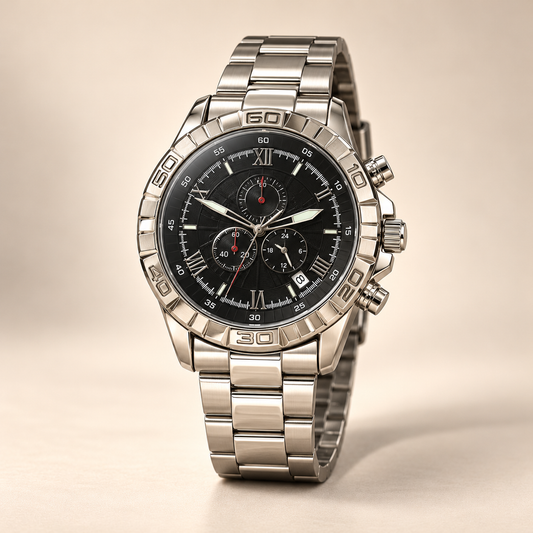 Steel Velocity Black Dial Men's Watch - YJWM4