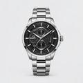 Midnight Mechanica Silver Bracelet Men's Watch - lifestyle wrist close-up